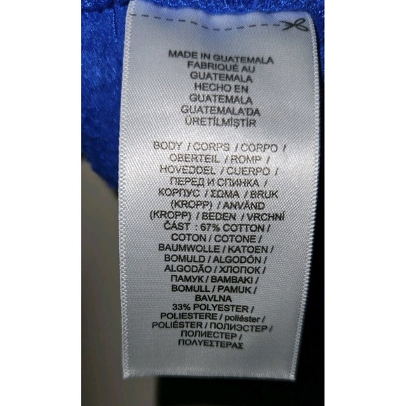 Polo Ralph Lauren Polo Bear Womens M Fleece Hoodie Sweatshirt Royal Blue Flaw - Picture 3 of 7